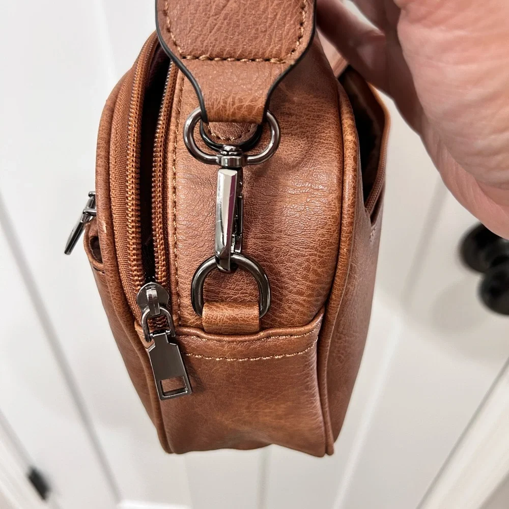 Brown Checkered Women's Crossbody Bag - Picture 10 of 10